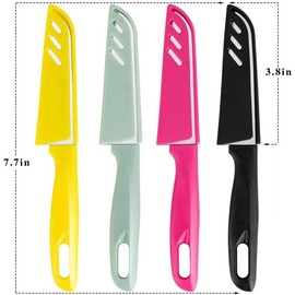 8 Pieces Paring Knives (4PCS Peeling Knives and 4PCS Knife Sheath), Ultra Sharp Vegetable and Fruit Knife,German Steel Small Kitchen Knife with PP Plastic Ergonomic Handle BYkooc
