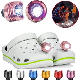 Headlights for Croc 2pcs, Flashlights Attachment for Croc, Light Up Charms Accessories for Kids Adults Men Women, Clip on Clog Headlights for Crock Shoe, IPX5 Waterproof for Walking Camping Hiking