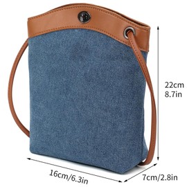 Crossbody Purses for Women Trendy Denim Small Cross Body Bag for Cell Phone Wallet, Blue, Small