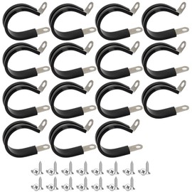 HXH Complete Wire Clamp, for Industrial and Professional Use, 30PCS Rubber Coated Cable Clamps, Screws Included