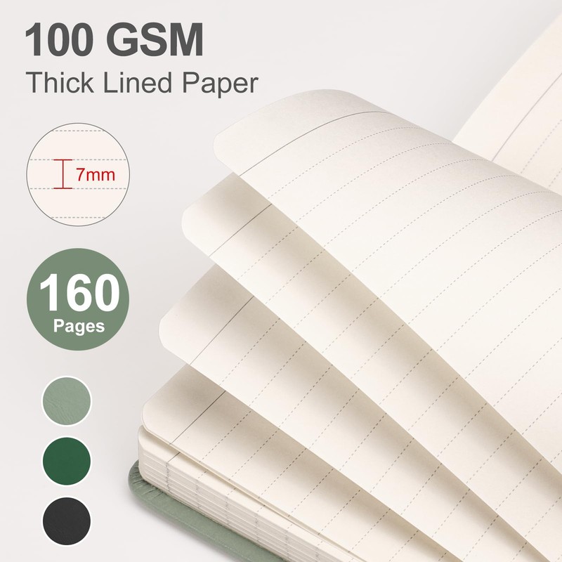 EMSHOI A6 Notebook for Women Men, Small Mini Cute Pocket