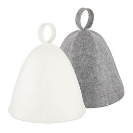 Felt Sauna Hat Men Women Bathroom Felt Shower Cap Unisex Felt Bath Hat for Healing Baths Bathroom Sauna Grey Beige Sauna Accessories 2 Pieces Sauna Hat Bath Shower Head Cover