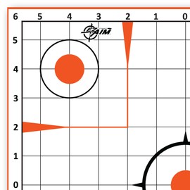 EZ Aim Paper Shooting Targets, 12" Square Sight-In Grid Targets, 13-Pack, White & Orange - Made in America