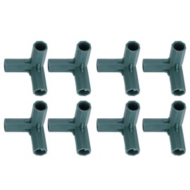 Pack of 8 3-Way Corner Connectors, 16 mm Elbow PVC Pipe Fitting, Greenhouse Frame, Furniture Connector, Pipe Connector, Building Plant Stakes, Cages, Supports