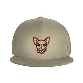 SMTSEC El Paso Chihuahuas Hats for Men Flat Bill Fitted Caps Hiphop Rap Adjustable Baseball Trucker Dad Hat Natural