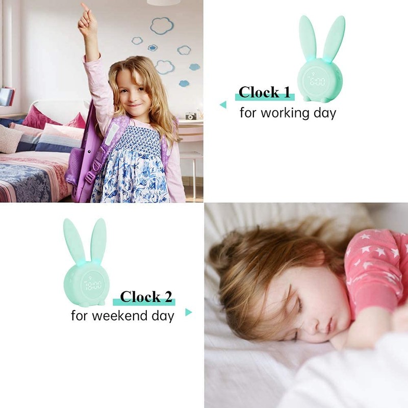 YONGYAO Children's Light Alarm Clock Rabbit Alarm Clock Wake Up