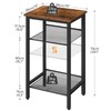 HOOBRO Side Table, 3-Tier Tall End Telephone Table with Adjustable