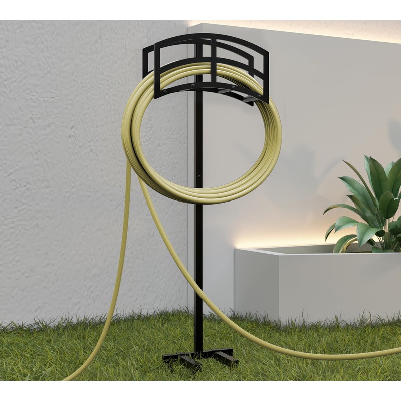 Kingson Heavy-Duty Metal Garden Hose Holder - Detachable & Freestanding