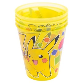 Stor Set of 4 Kids Pokémon Tumblers 285ml - BPA Free Plastic Cups for Parties and Daily Use - Drop Resistant Children Drinkware