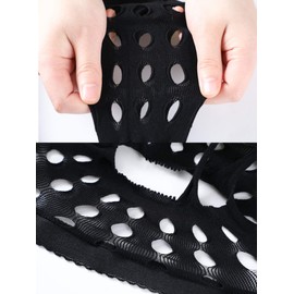 Skylety 6 Pairs Women Suspender Pantyhose Stockings Tights Stretchy High Stockings for Dress up Favors (Black, Medium - Large)