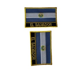 ZPDNURZL Embroidered Iron on or Sew on El Salvador Flag Patch for Hat Shirt Bag Jeans Badge Embroidered 2 Piece Patches Oblong Rectangle Shape DIY Accessories (Blue El Salvador)