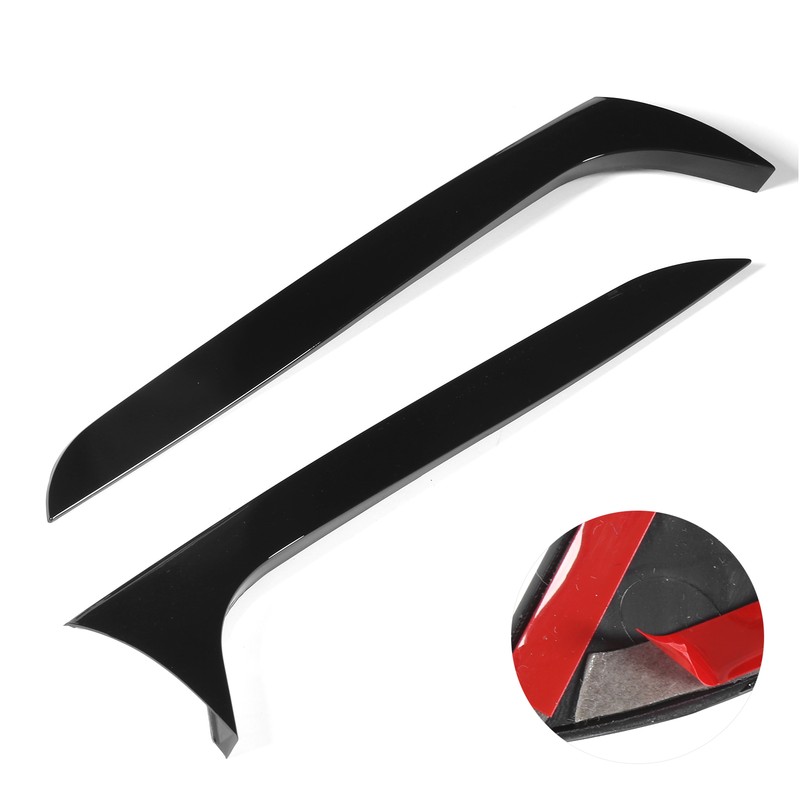 2pcs Rear Back Window Side Spoiler Glossy Black Maintenance Replacement