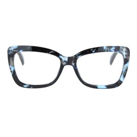 PASTL Reading Glasses Magnified Lens Womens Oversized Rectangular Blue Tort +1.5