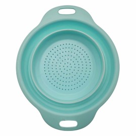 Collapsible Colander – Pastel Assorted Colours – Space-Saving Folding Strainer for Kitchen, Camping & Caravanning – 23.5cm Diameter – PP & TPR (Green)