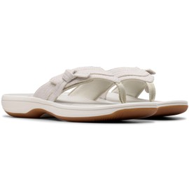 Clarks CloudSteppers Women's Breeze Dalia Flip Flop, Off White, 6 M US