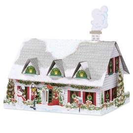 American Greetings Pop Up Christmas Village Décor Keepsake with Envelope for Storing (Winter House)
