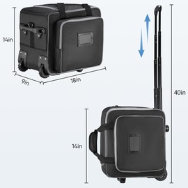 Undomip Speaker Bag with Wheels Compatible with Bose S1 Pro / S1 Pro+, Rolling Speaker Bag, Soft Protective Speaker Case Compatible with Partybox Encore Essentialand Retractable Handle, Multi-pocket