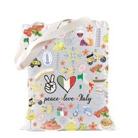 Italy Gift Italy Respect Gift Italy Travel Tote Bag for Italy Lovers Italy Pride Italian Gift Italy Ciao Gift (Peace Italy Tote)