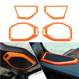 RT-TCZ for Wrangler JL A Pillar Speaker Trim Cover, Top Roof Speaker Trim for Jeep Wrangler JL Gladiator JT 4 Door 2018-2023 Orange Interior Accessories 4pcs