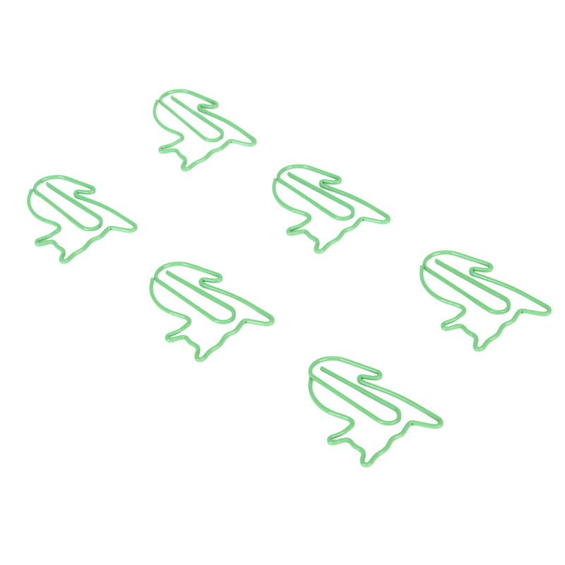 100 Pcs Green Cute Paper Clips Cat Shaped Fun Bookmark