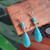 Kuskins Natural Turquoise Dangle Earrings, Silver Plated Hypoallergenic Water Drop