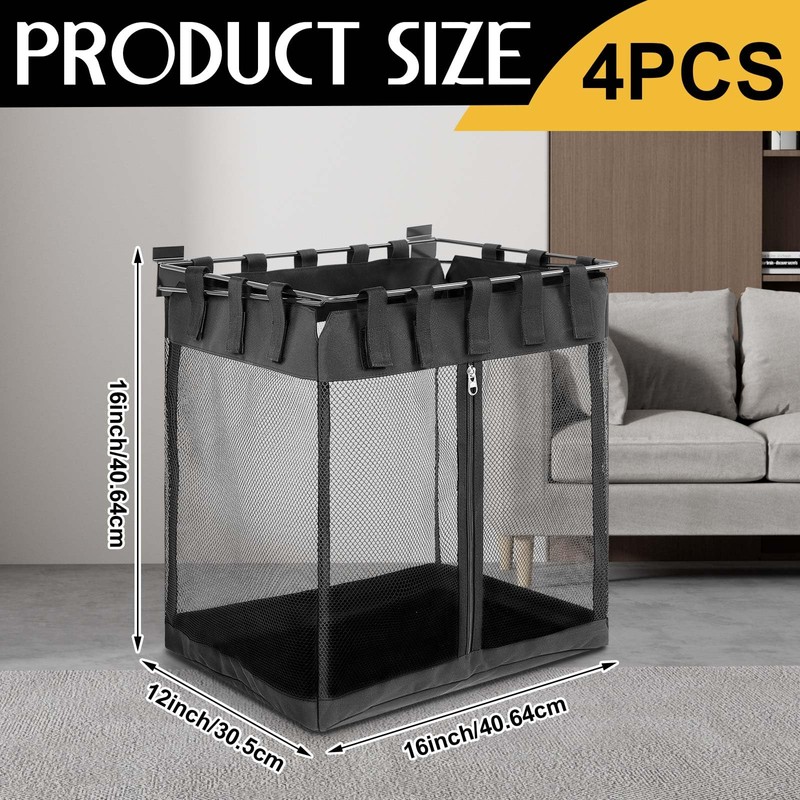 Teenyyou 4 Pcs Large Mesh Slatwall Baskets, 16 x16 x12