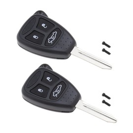 Create idea 2 x Car Key Case Key Shell for 3 Buttons with Uncut Blade Compatible with Chrysler 300C Dodge Jeep
