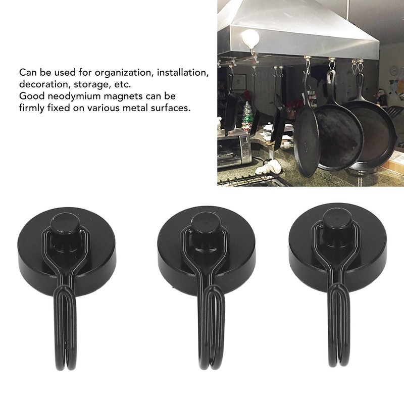 6Pcs Magnetic Hook 180° Rotation 0‑8kg Strong Neodymium Magnet for