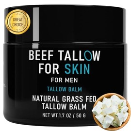 Beef Tallow for Skin, Beef Tallow Skin Care for Men, Mens Skincare Moisturizer for Face Neck Deeply Nourishing and Moisturizing, Tallow Face Moisturizer for Men