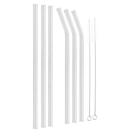 Uzun Cam Pipet Popotes De Vidrio Pajitas,Paja de Beber de Cristal Respetuosa del Medio Ambiente Reutilizable con el Vajilla Conveniente Transparente del Cepillo de Limpieza