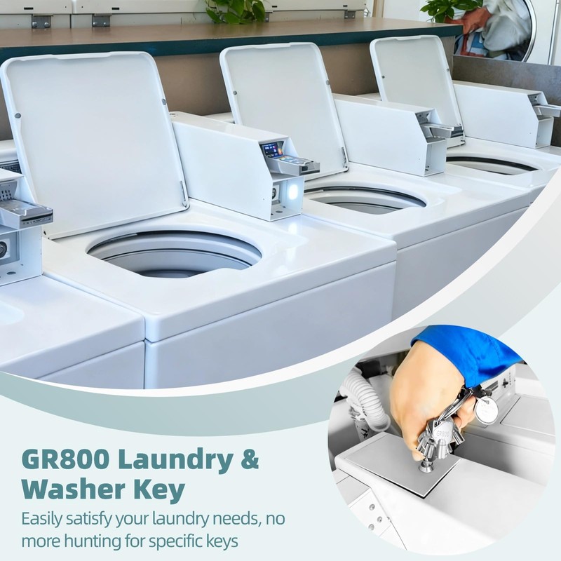 5 Pcs Commercial Washer Key, GR800 Laundry Key, Zinc Alloy