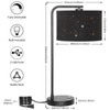 Bedside Table Lamp, Fully Dimmable Table Lamp with 2 USB