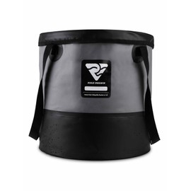 Heavy Duty Collapsible Bucket 3 Gallon (15L), Mesh Bag, Beach and Salt Water Ready, Durable reinforced design with Metal Hardware (Black 3 Gallon (15L))