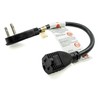 PTC 1ft Ultra Low Profile Angle NEMA 5-15P to 5-15R