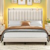 YITAHOME Full Bed Frame with Adjustable Vertical Channel Wingback Headboard,