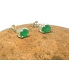 Green EMERALD Sterling Silver 925 Stud Earrings - 5 x