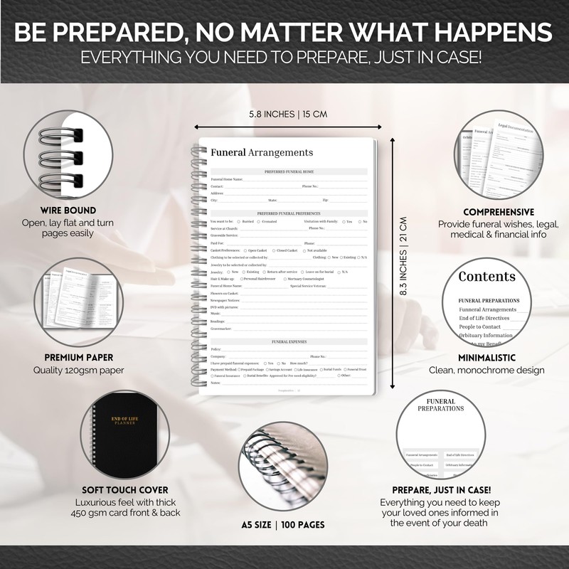 End of life planner | Emergency Binder with Medical, Death,
