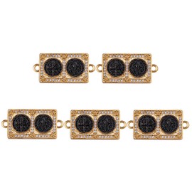 COGCHARGER 5 Pieces Rectangle with Cross Connector Charms Religion Connector Charms Long-Lasting Plated for Jewelry Necklace Earring Making