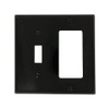 Leviton 2-Gang 1-Toggle 1-Decora/GFCI Device Combination Wallplate, 80707-E, Black