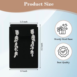 Novel Box 3 Pack Black Velvet Drop Earring Display Stand 2.5x1.5x3.5 Inches - Earrings Holder Stands for Display - Jewelry Holders Organizer Stand for Earrings Displays