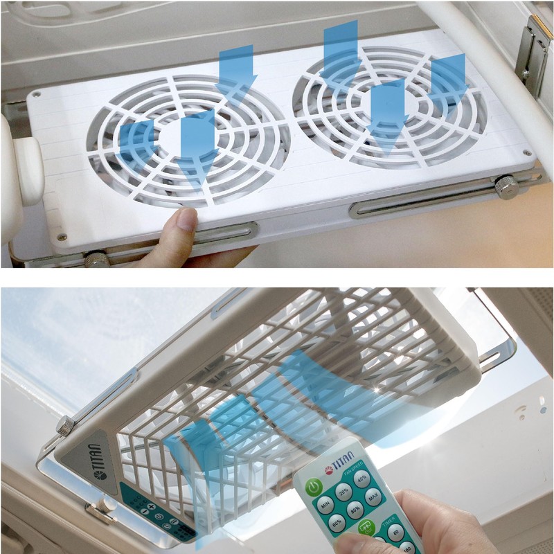 TITAN Silent Roof Fan 12V DC 140mm Double Reversible Roof