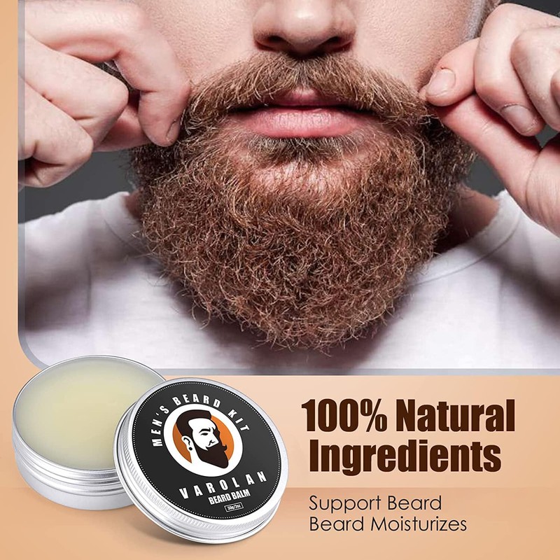 Varolan Beard Growth Kit 100% Natural Grooming Kit Argan Oil