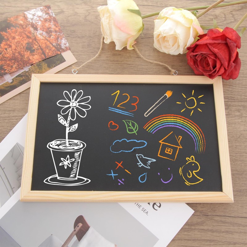 SHUESS 6 Pack A4 Hanging Chalk Board with String -