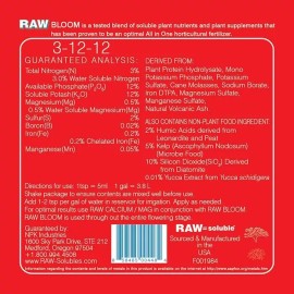 NPK RAW GROW 2lb - 12 RAW Soluble plant nutrients For Entire BLOOM Stage