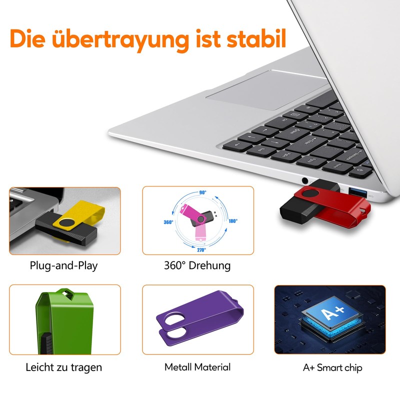 TEWENE USB Stick 8 GB Set of 10 USB 3.0