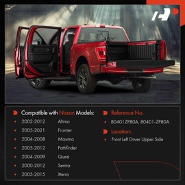 A-Premium Door Hinge Assembly Compatible with Nissan Altima 2002-2012, Sentra 2000-2012, Frontier 2005-2021, Pathfinder 2005-2012, Maxima 2004-2008, Xterra 2005-2015, Quest, Front Driver Upper Side