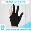 Jenaai 50 Pcs Pool Glove Nylon 3 Fingers Billiards Gloves,