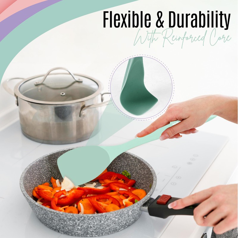 NEXTOP Silicone Spoon Spatula Set of 4 - Heat Resistant