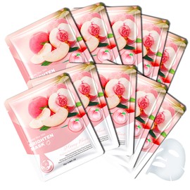 WENJLYJ Hydrating Face Mask Set,10 Combo Pack Moisturizing Facial Sheet Masks Set for Women & Men,All Skin Type(J)