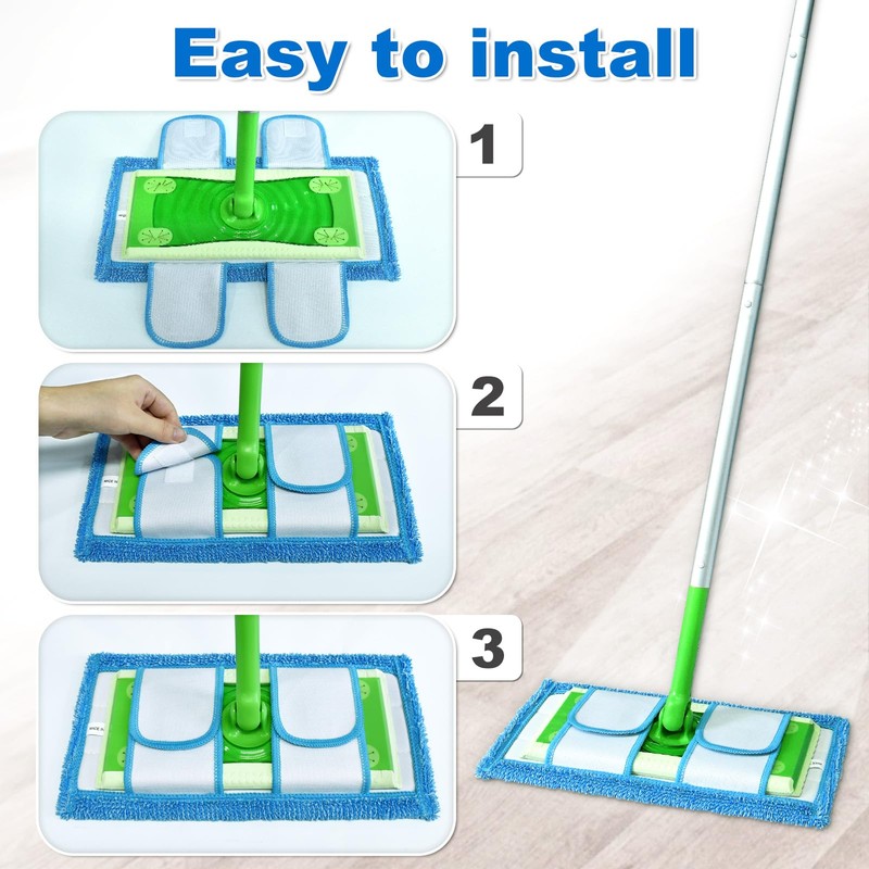 Mop Pads for Flash Speedmop, Microfiber Pads Refills Wet Dry